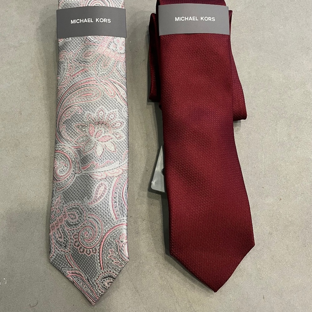 $180 2 Michael Kors Silk Ties Paisley Embroidered Men’s Office